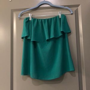 EUC Teal Ruffle Tube Top